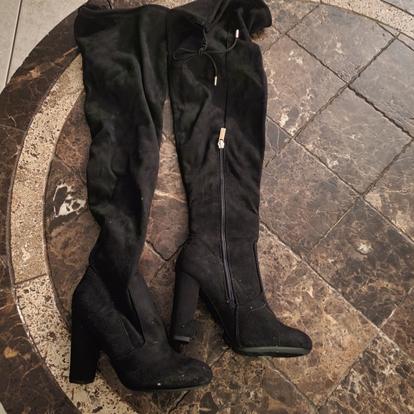 Journee Collection Womens Over-the-knee High Heel Faux Suede Boot 6 NEW - Picture 2 of 6